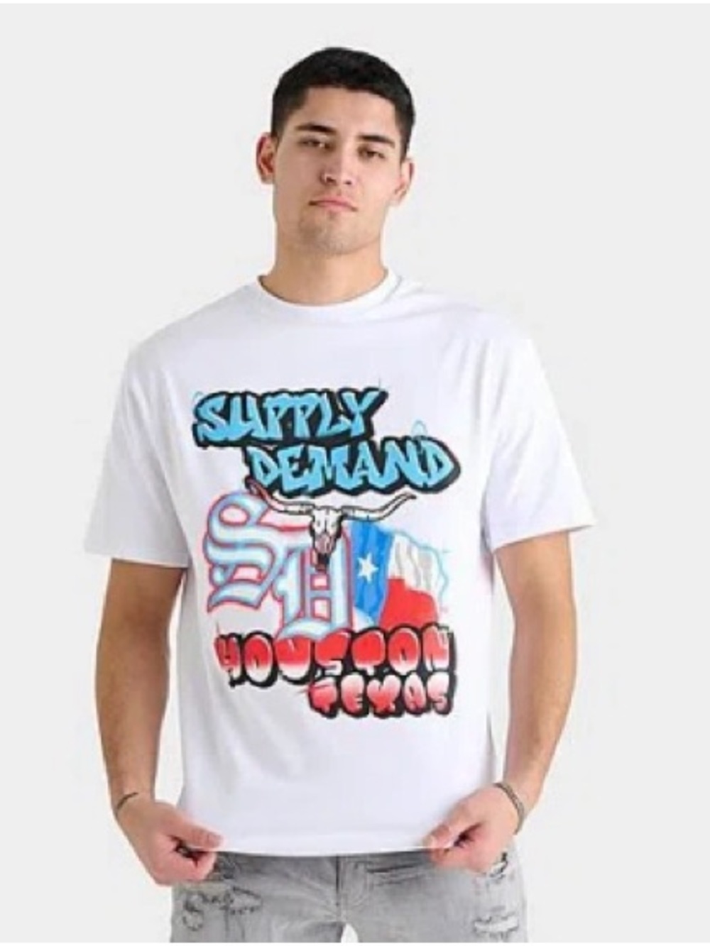 Supply & Demand Houston Texas Short Sleeve Tee White